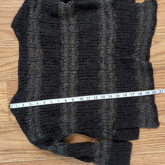 Free People Linus Stripe pullover sweater black & gray oversized women's size XS - Picture 5 of 5